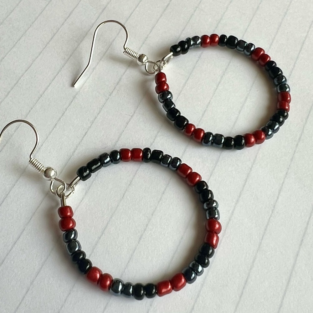 Handmade Beaded Hoops